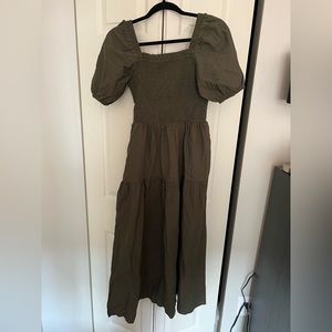 Puff Sleeve midi dress